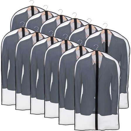 Klesdeksel 12 stk 60 x 100 cm (Svart) Støvtett, Vanntett