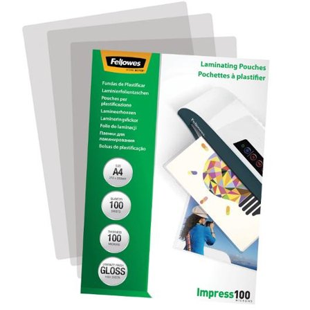 FELLOWES Laminat A4 100mic Klar 100/fp - Lyreco - Kontorsmaskiner - Laminering - Laminat - A4
