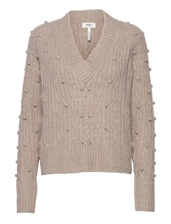 Objcaton L/S Knit Pullover 116 Pullover Striktrøje Grå Object