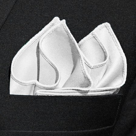 Pañuelo de bolsillo básico blanco para hombres - Pañuelos de bolsillo de color liso