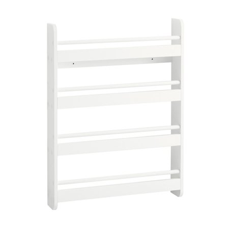 SoBuy Børnebibliotek med 4 hylder i hvid 60x12x80cm, moderne KMB08-K-W
