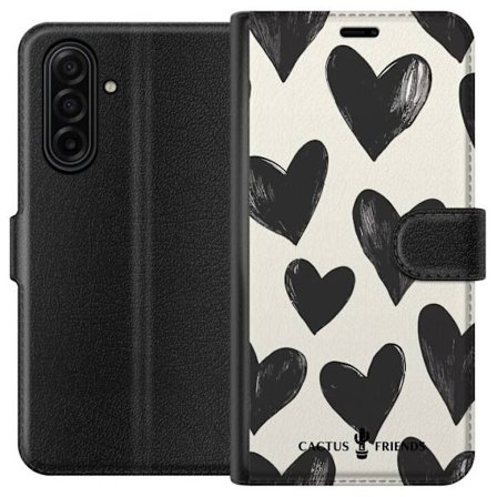 Kompatibelt Lommeboketui til Samsung Samsung Galaxy A17 5G Cactus and Friends - Bold Black Love Pattern