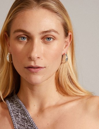 Pilgrim Julita Recycled Hoop Earrings - Silver - ONE SIZE