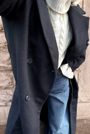 NA-KD Wool Blend Oversized Coat - Premiumkvalitet - Grå - EU 44