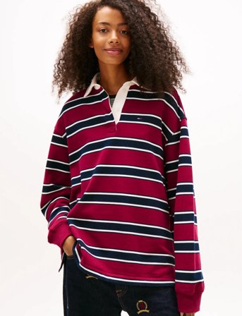 Tommy Jeans Tjw Rlx S-Flag Stripe Rugby Ext - Multi/patterned - XL