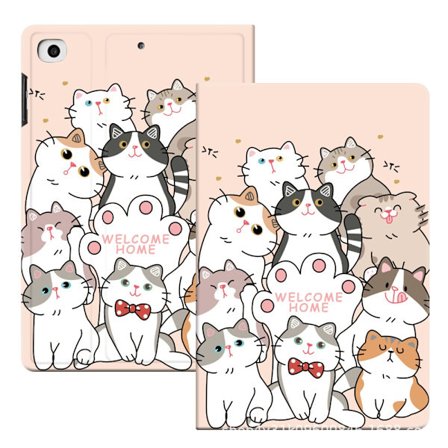 Stilrent fodral för iPad 2/3/4 rosa välkommen hem sömn tum läder
