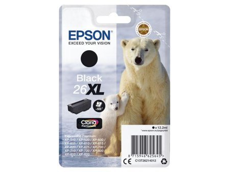Epson 26XL - XL - svart - original - blekkpatron