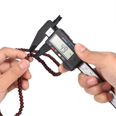 Digital skyvelære med ekstra stor LCD-skjerm for måling av indre, ytre, dybde og trinn (svart)