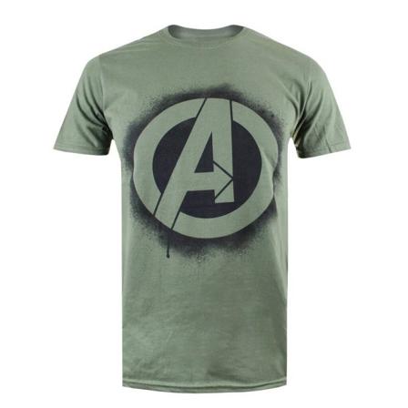Avengers Herr Stencil Logo T-shirt Xl Militärgrön