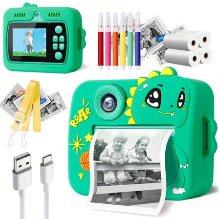 Digitalt Kamera Instant Fotoutskrift Digitalt Kamerakit 2,4 Tommers Stor Skjerm