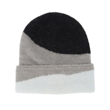 Beechfield - Svart cuff Beanie - B532 Black/Light Grey/Soft White Cuff @ Hatstore