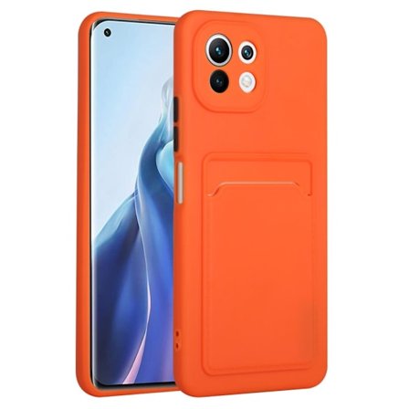 Cover med Kortholder til Xiaomi 11 Lite 5g Ne / Mi 11 Lite 5g / 11 Lite - Orange