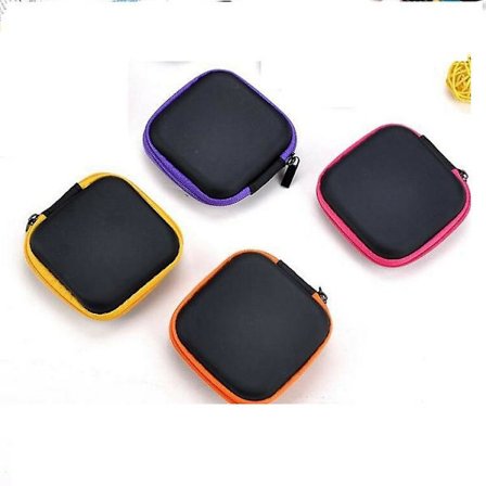 4 stk. Bærbare Firkantede Høretelefonetuier Mini Lommeopbevaring
