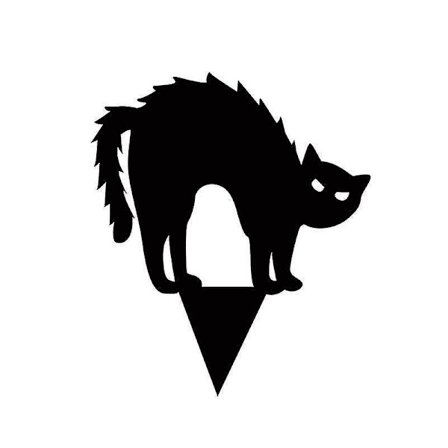 Svart metall hagekatteskremmer - Katteavskrekkende katteavviser katteavvisende hagekatteavvisende (3x Scare Cat)