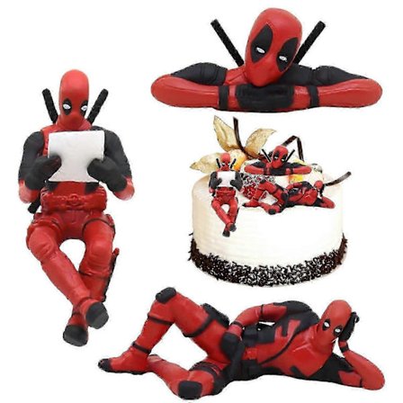 Deadpool Figurer Kakepynt, 3-delt Mini Figurer Sett Kaketopp [HK]