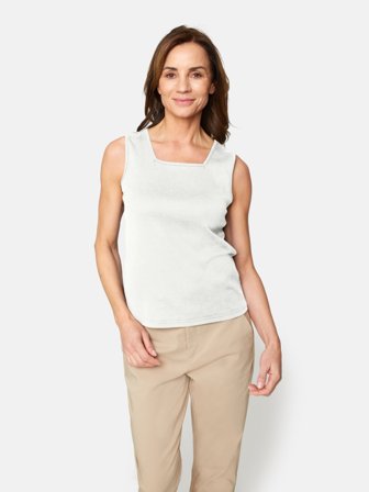 Signature - Basis Top - Hvid - Let Afrundet Hals