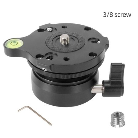 Kolmijalkojen pään tasausalustan säätölevy DSLR-kameralle Säädettävä 15 astetta pöytäpuolipallot jalusta alumiinia