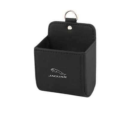 Sopii Jaguarin nahkaiseen monimalliseen auton ilmanottoaukkoon säilytyslaukku Auton ilmastointi Roskakori (Musta)