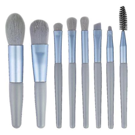Hmwy-8pcs Mini Reise Kvinner Enhjørning Sminkebørste Sett Bærbar Myk Concealer Beauty Foundation Øyenskygge
