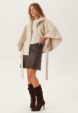 YAS - Yascolly Mw Naplon Leather Skirt - Chocolate Brown