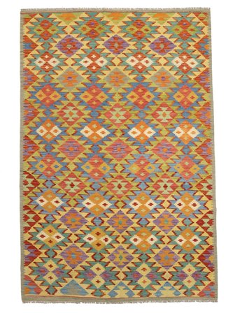Oriental Kilim Afghan Old Style Rug 199X297 Brown/Orange Wool, Afghanistan