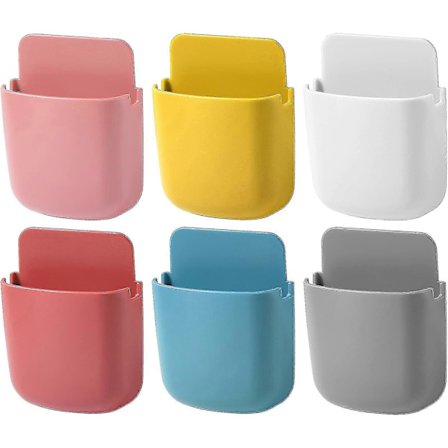 6-pak Fjärrkontrollholder, selvklæbende opbevaringsbokse, vægmonteret telefonholder til hjemmet, kontoret