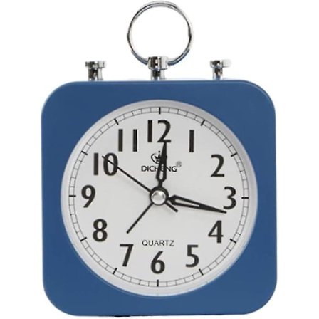 Alarm Kvadratisk Bordur Alarmur Vække Dig Op Lydløs Arbejde Perfekt Til Soveværelse Kontor Blå (hy)