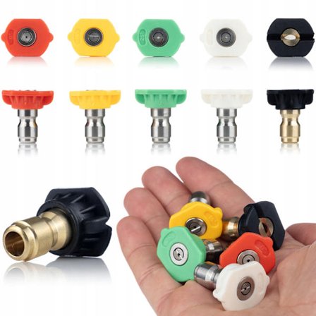 JetSpray 5x030 Dyse Sett for Hogtrykkspyler – 5 Dyser | Quick Connect 1/4 | Reservedel for Rosfix, Lavor, Parkside