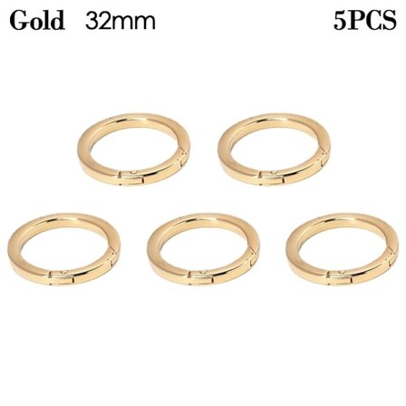 5 stk Spring O-Ring Spænder Karabinhagepunge Håndtasker GULD 32MM