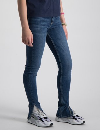 Calvin Klein SKINNY HR SPLIT MID OCEAN BLUE Blå Jeans Jente - Kids Brand Store