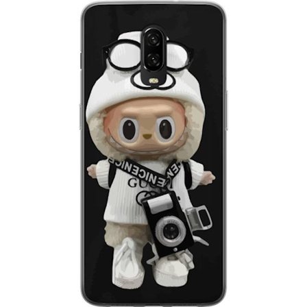 Kompatibelt Mobildeksel til OnePlus OnePlus 6T Stilig designerfigur med kamera og streetwear, leken samlerfigur i trendy urban estetikk og minimalisti
