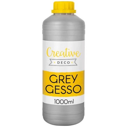 Additiv Gesso Akryl - Creative Deco - 1L - Grå - Mellemlag - Ikke-gulnende