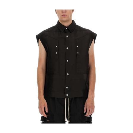 Rick Owens, ;Fogpocket Rider; Vest Zwart, Heren, Maat:M