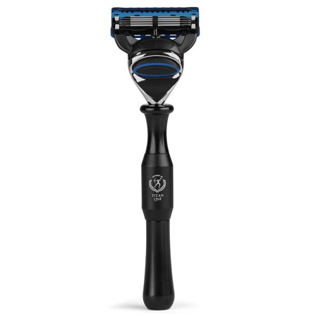 Aparat de ras negru reîncărcabil cu mâner din titan pentru bărbați - Aparate de ras