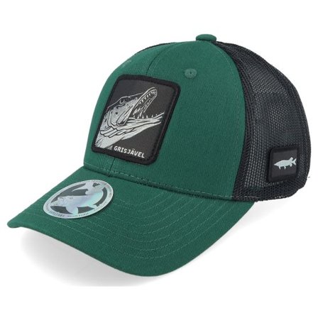 Skillfish - Grön trucker Keps - Kids Grisjävel Light Forest/Black Trucker @ Hatstore