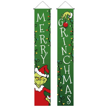 Grinch Joulukoristeet Ulkotiloihin - Merry Grinchmas Verannan Merkkikyltit & Pihan Ulkokoristeet 71x12 tuumaa
