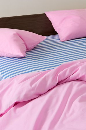 Jotex - Stretchlaken Mellomblå/hvit - KAYO - Kjøp Dra-på-laken hos Jotex