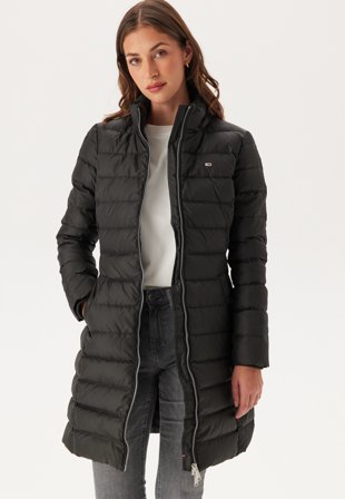 TOMMY JEANS - Tjw Essential Hooded Down Coat - BDS Black - Kläder - - Bubbleroom Parajumper