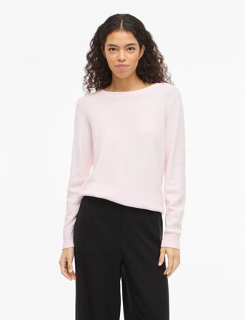 Vila Viril O-Neck L/S Knit Top - Noos - Pink - XL