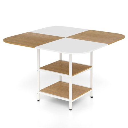 Ruokapöytä hyllyillä, 120x120 cm, 4 hengelle