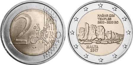 Malta 2017 - Ta' Hagrat templerne - 2 euro mønt