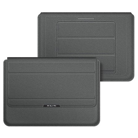 Förvaringsväska för 11/12 tums bärbar dator, PU-läder hopfällbart stativ magnetisk flik bärbar datorfodral