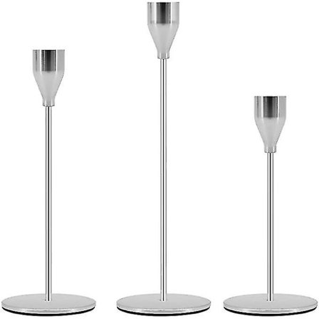 Lysestaker Sett Med 3 Taper Lysestaker Bryllup Fest Dekor