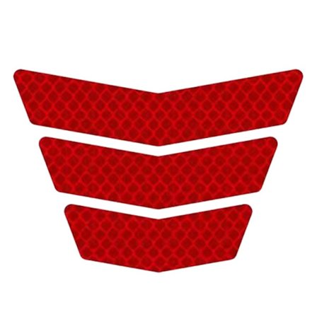 3 STK reflekterende klistremerke Nattvarselskilt RØDT