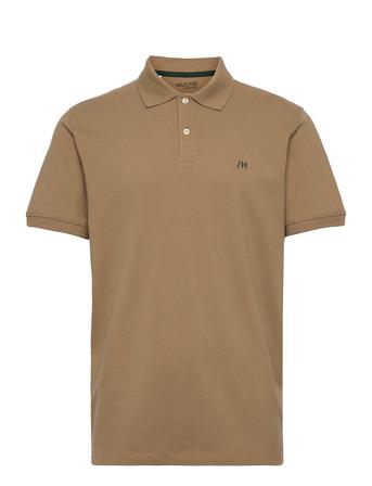 Slh Aze Ss Polo W Polos Short-sleeved Brun Selected Homme