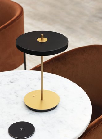 Asteria Move oppladbar bordlampe - sort