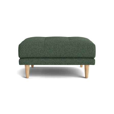 Cali Pouf Hocker in Hygge Grün, funktionalistischer und eleganter Stil mit zwei Schichten für die Cali-Sofaserie, komfortabel, 40cm Höhe.