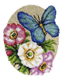 Ryematte Blomster & Sommerfugl - Orchidea