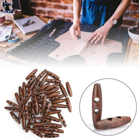 50 stk. mørke kaffe 2-huls træknapper til syning DIY frakke tøj dekoration tilbehør