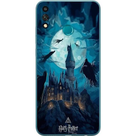 Yhteensopiva Puhelinkuori Honor Honor 9X Lite Maaginen fantasiakuvaus, jossa linna kuunvalossa ja leijuvat olentot, pimeä satuilmapiiri noitataiteen